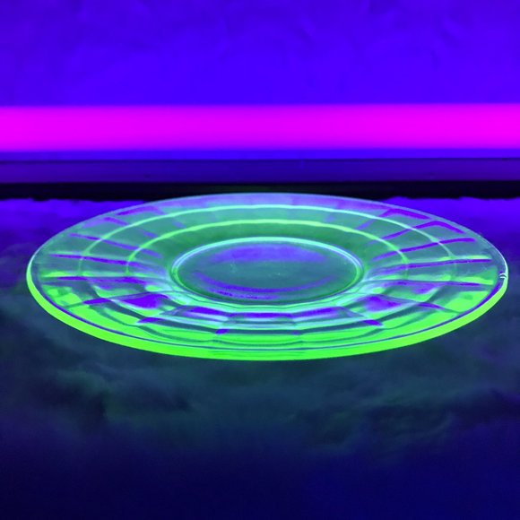 Vintage Other - Vintage Vaseline Uranium Small Saucer Plate Glow #38